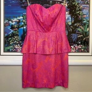 Rubber Ducky Strapless Peplum Dress